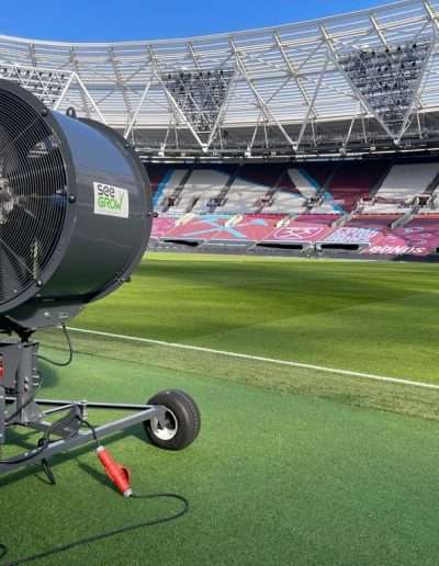 P1 Turf fans for improving air movement at a Premier League Ground