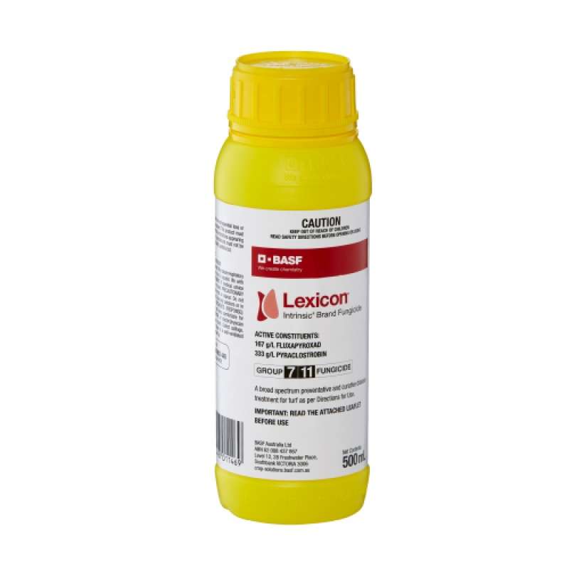 Lexicon Intrinsic Brand fungicide contains pyraclostrobin and Fluxapyroxad and is registered for over 9 common turf diseases.