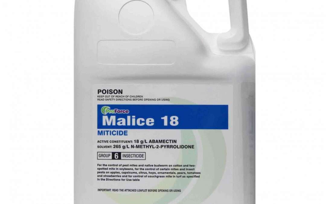 Malice 18 contains 18g/L abamectin as an EC formulation.