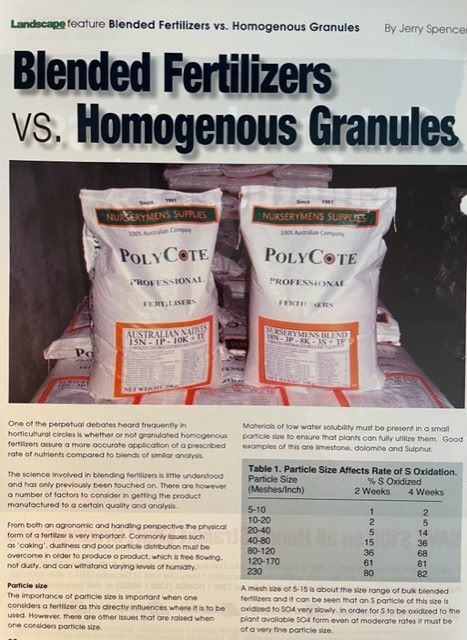 Blended vs homogenous fertilizers