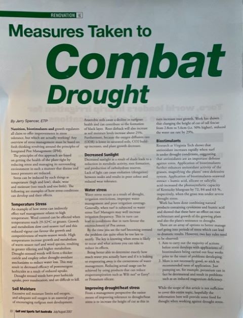 Combatting drought in turf