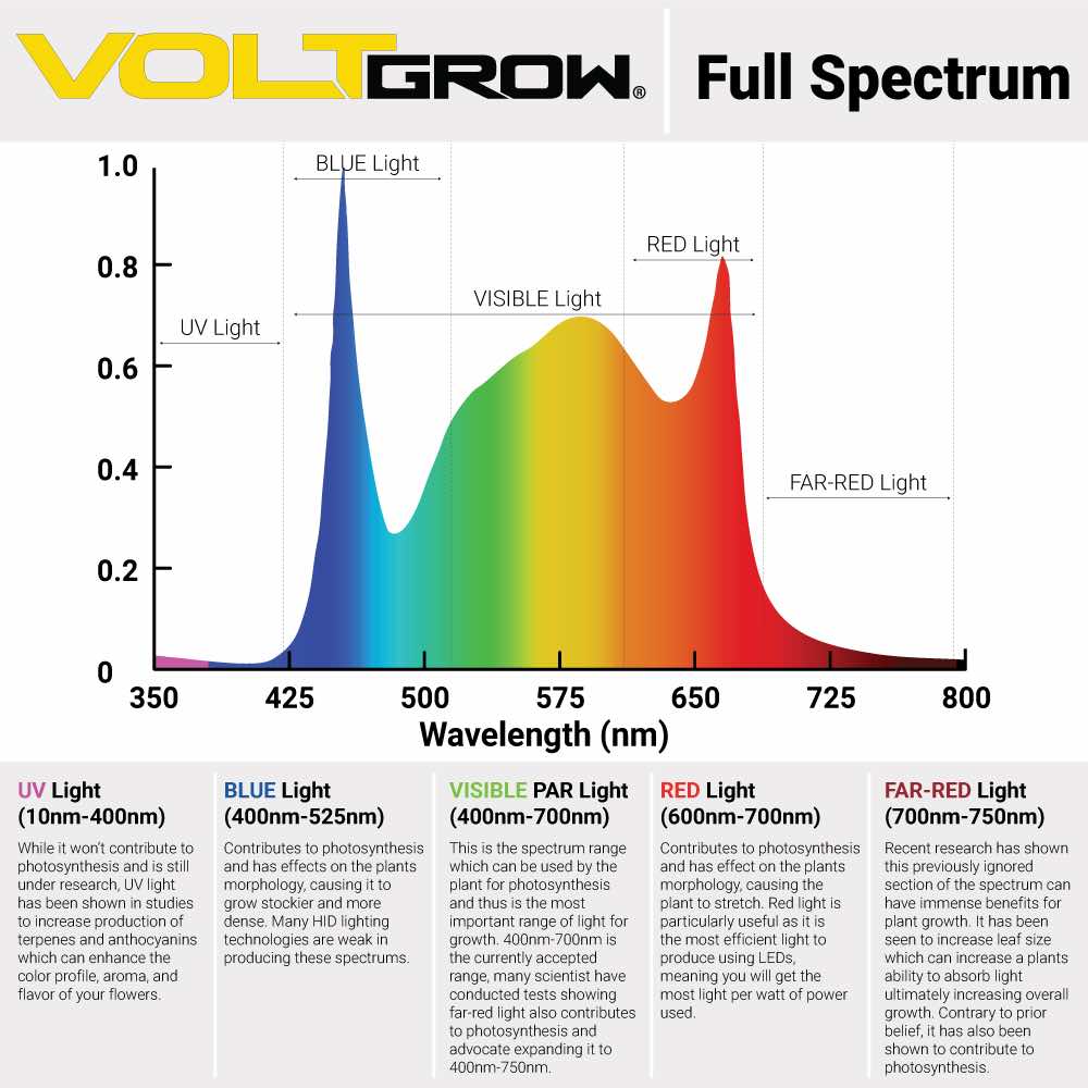 LED grow lights for growing turf should provide the full light spectrum that turf uses