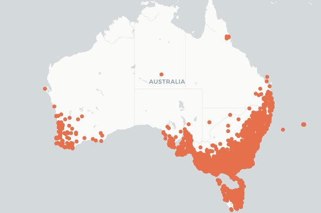 Distribution of Chickweed in Australia