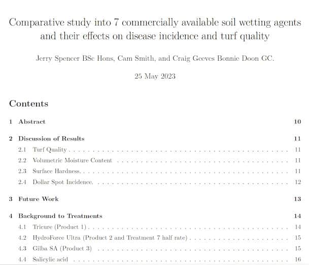 Full 2022 Performance of several soil wetting agent report